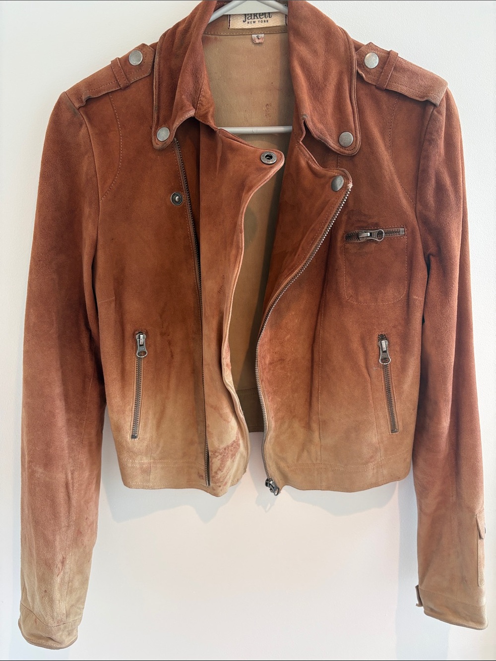 Never produced One of a kind Jakett Womens Ombré Suede Moto Jacket